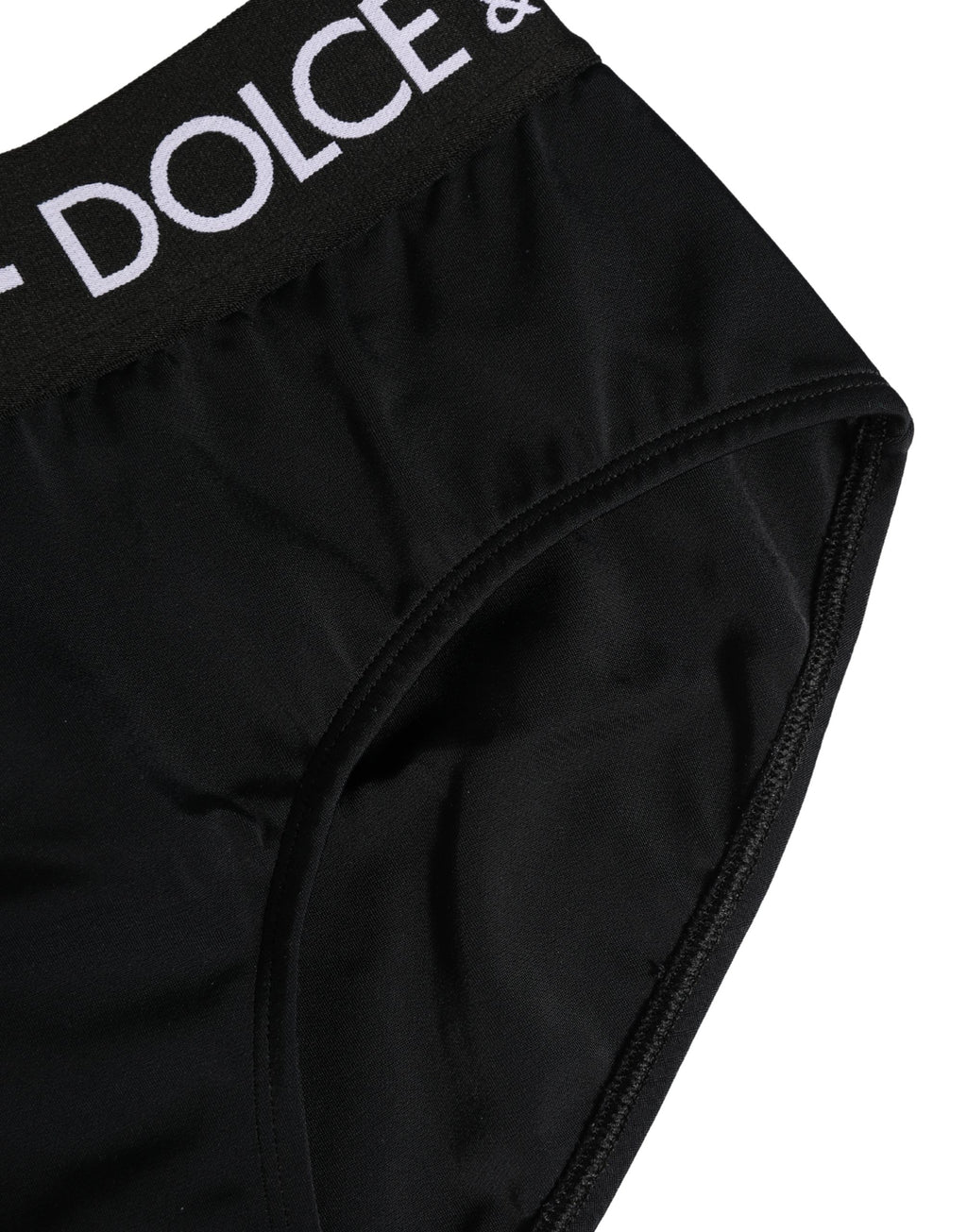 Culotte noire en nylon extensible Dolce & Gabbana, sous-vêtements confortables et élégants pour femmes.