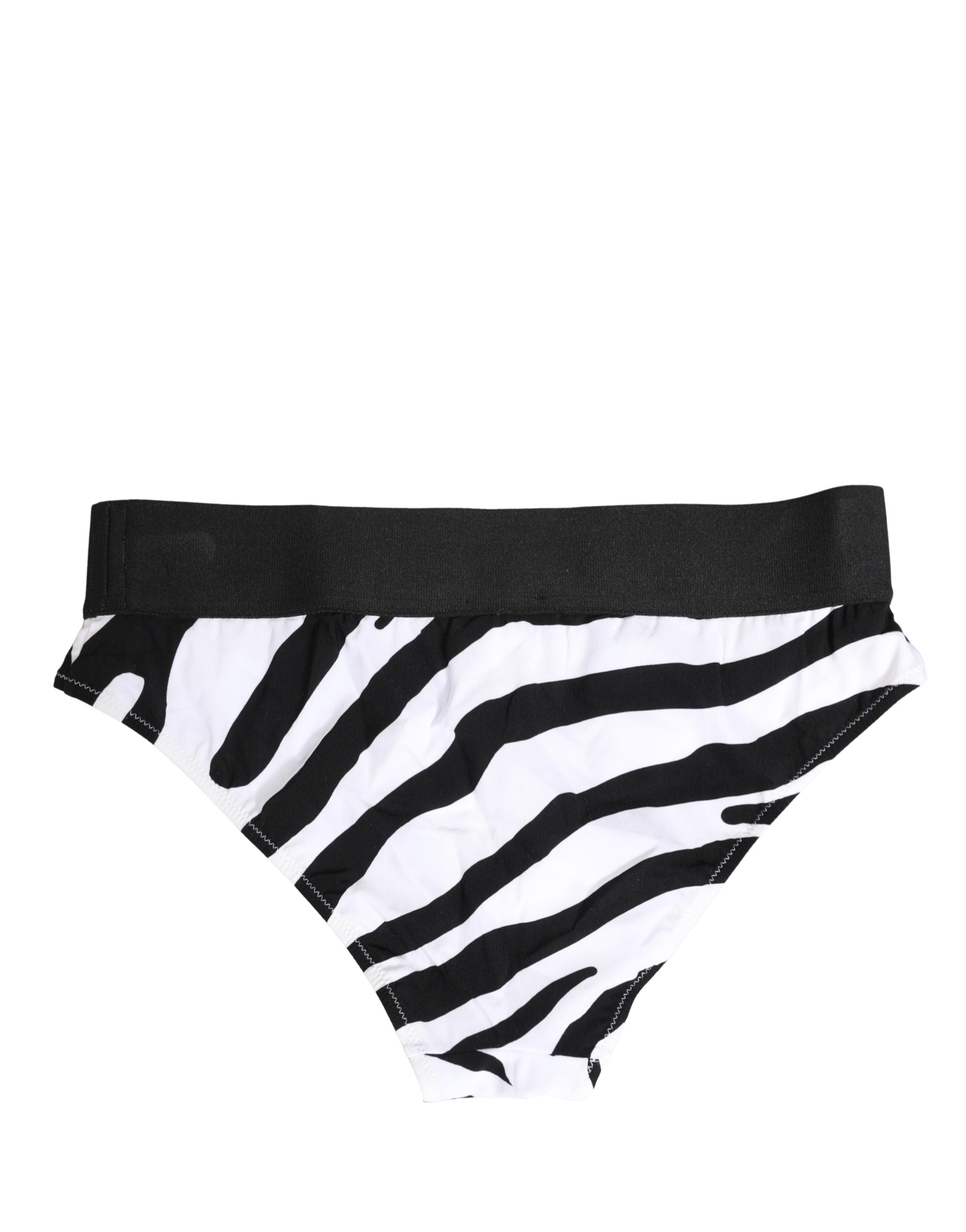 Culotte Dolce & Gabbana à imprimé zèbre noir et blanc, sous-vêtements féminins élégants et confortables.