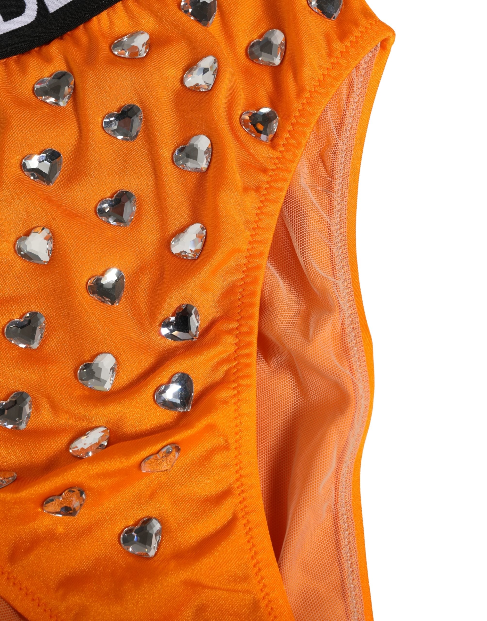 Culotte haute Dolce & Gabbana en cristal orange, sous-vêtements élégants et confortables pour femmes.