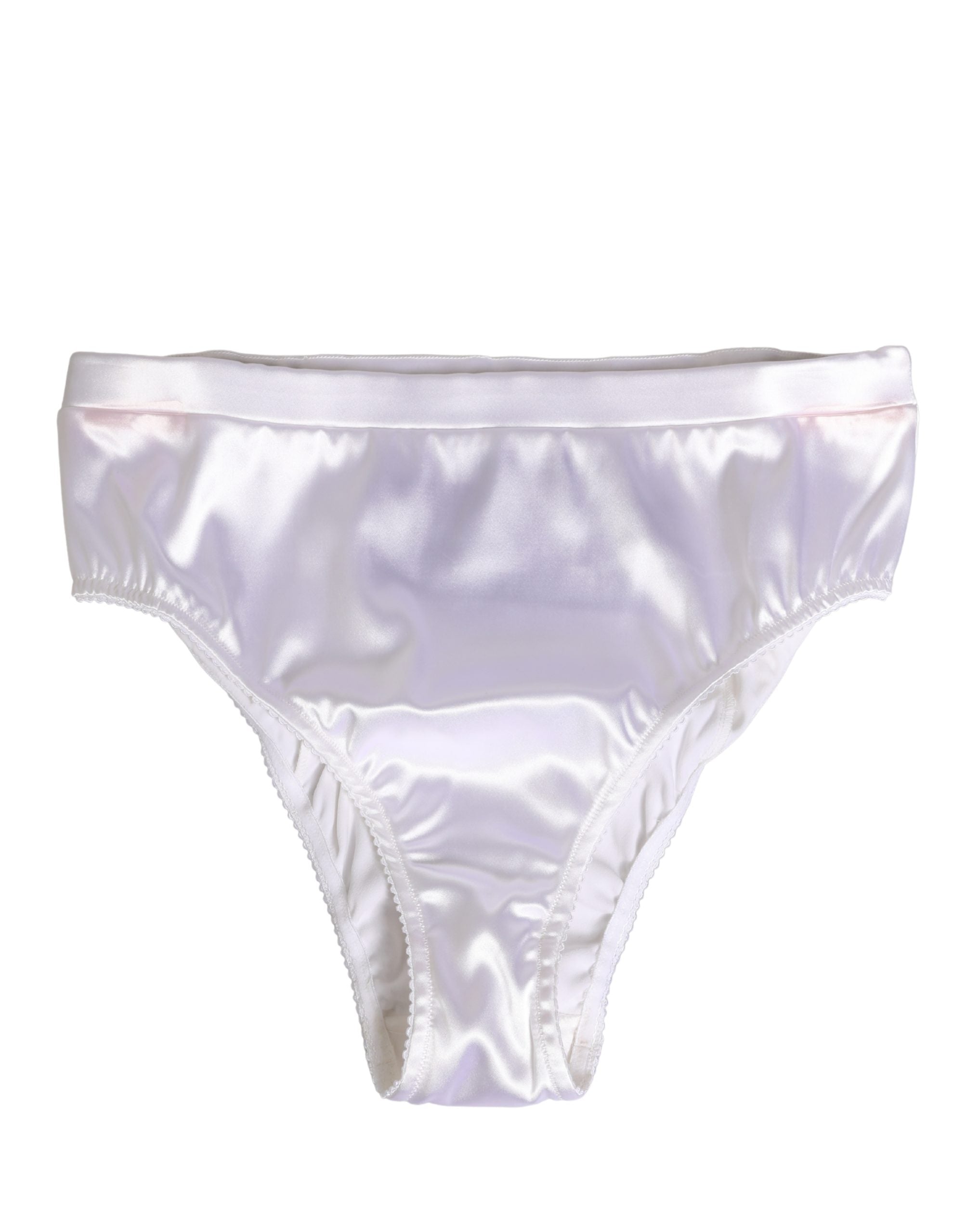 Culotte de lingerie en satin de soie blanche de Dolce & Gabbana, sous-vêtements élégants et confortables.