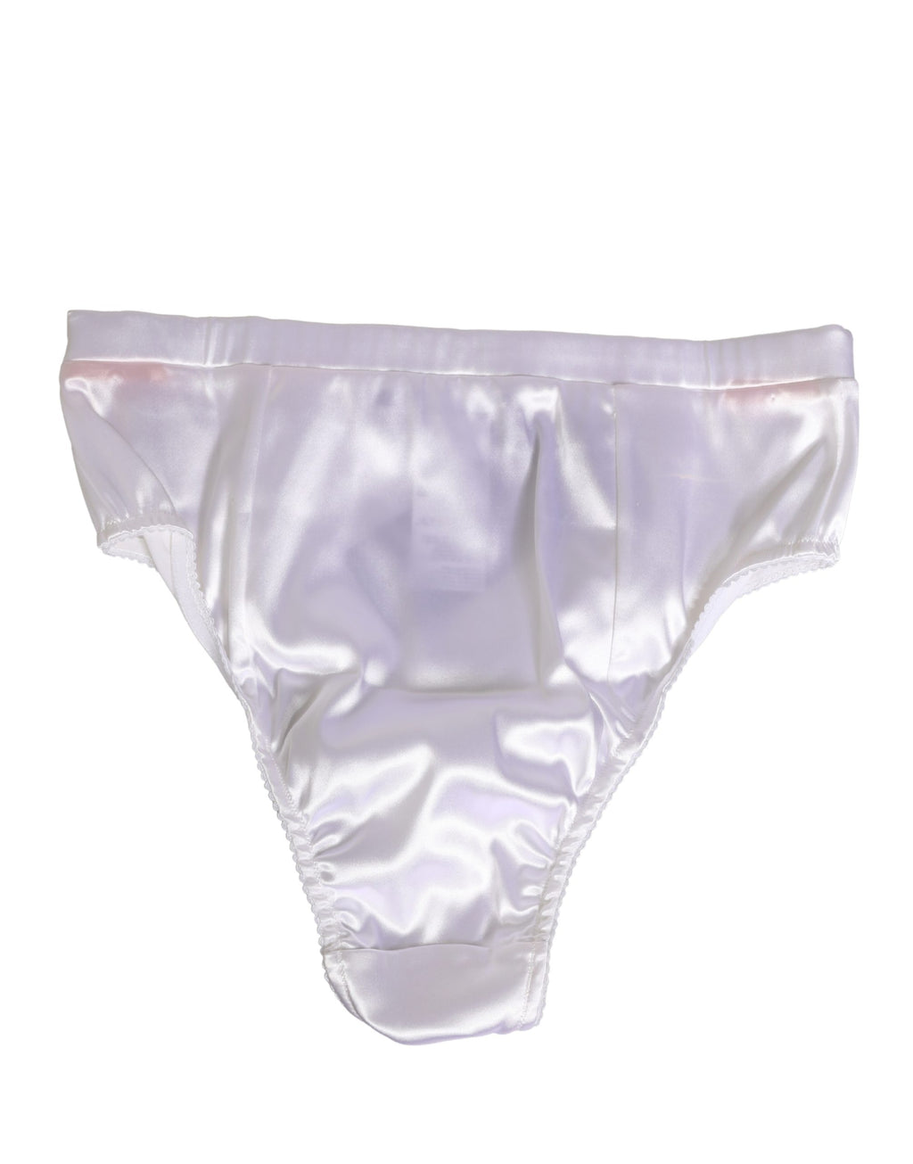Culotte de lingerie blanche en satin de soie Dolce & Gabbana, sous-vêtements élégants et confortables pour femme.