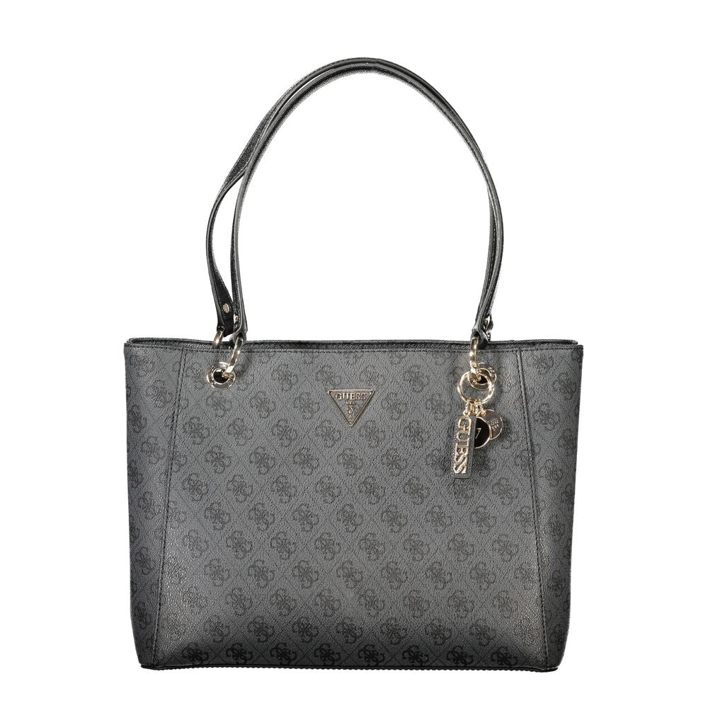 Sac à main Guess Jeans en polyéthylène noir pour femmes, design élégant avec logo de la marque visible.