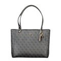 Sac à main Guess Jeans en polyéthylène noir pour femmes, design élégant avec logo de la marque visible.