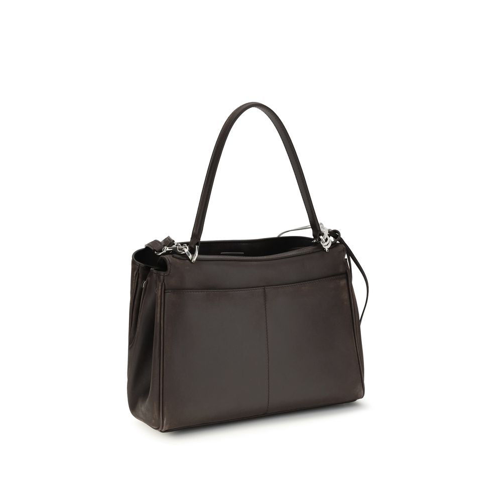 Sac à bandoulière Balenciaga en cuir de veau marron Bos Taurus, style élégant et sophistiqué.