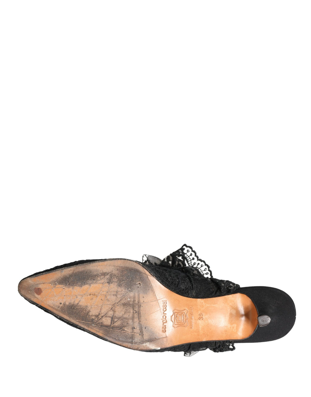Sandales à talons Dolce & Gabbana en dentelle noire, chaussures élégantes et sophistiquées pour femmes.