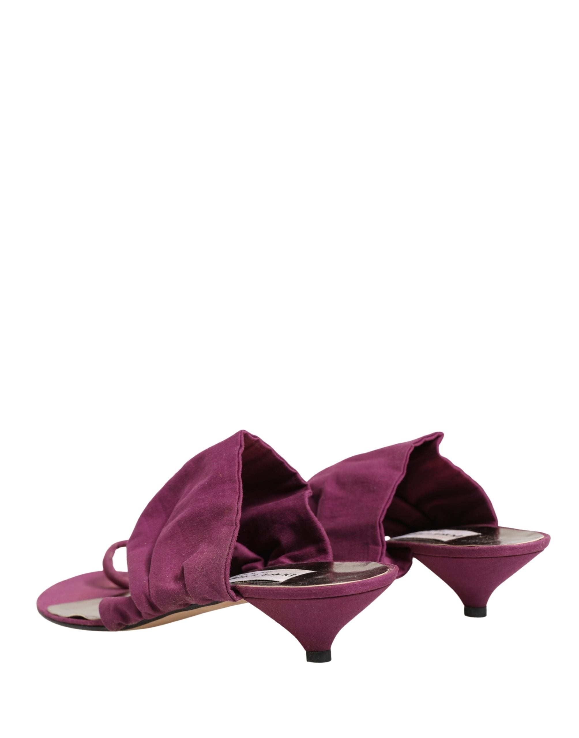 Sandales à talons violets Dolce & Gabbana, chaussures élégantes en cuir avec semelle fine et design sophistiqué.