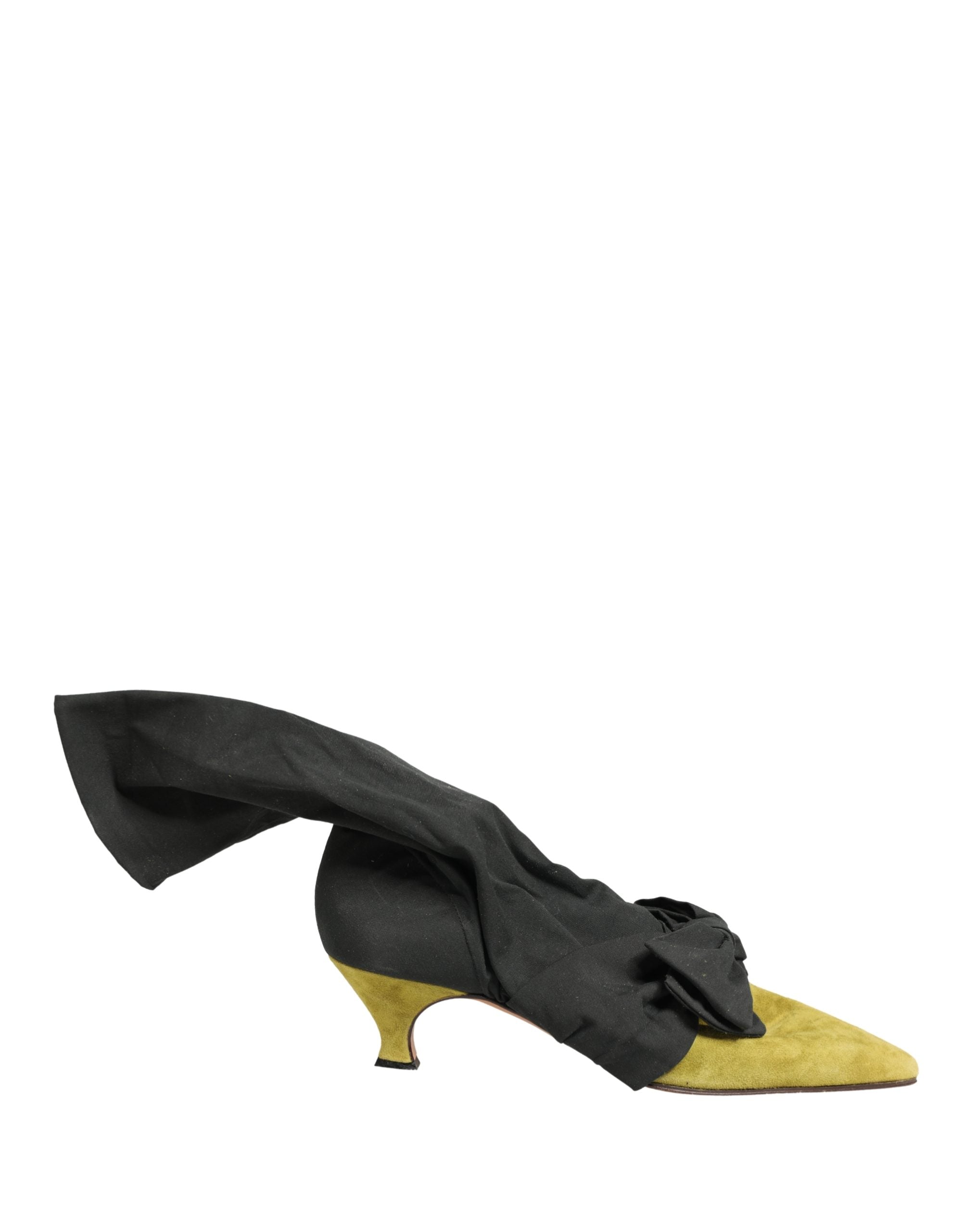 Bottes en daim noires et jaunes Dolce & Gabbana, chaussures élégantes avec design moderne et détails sophistiqués.