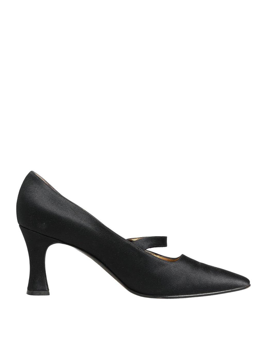 Chaussures femme Dolce & Gabbana Mary Jane en satin noir, élégantes et raffinées, vues de face sur un fond neutre.