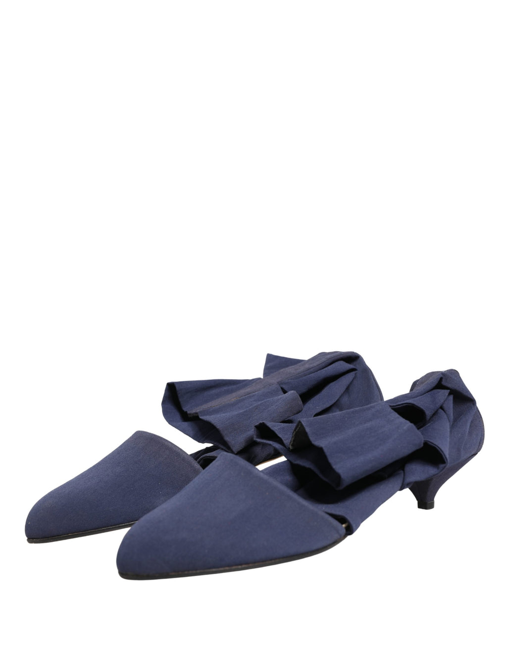 Bottes ankle en coton bleu de Dolce & Gabbana, chaussures élégantes avec finition soignée, visibles dans l'image.