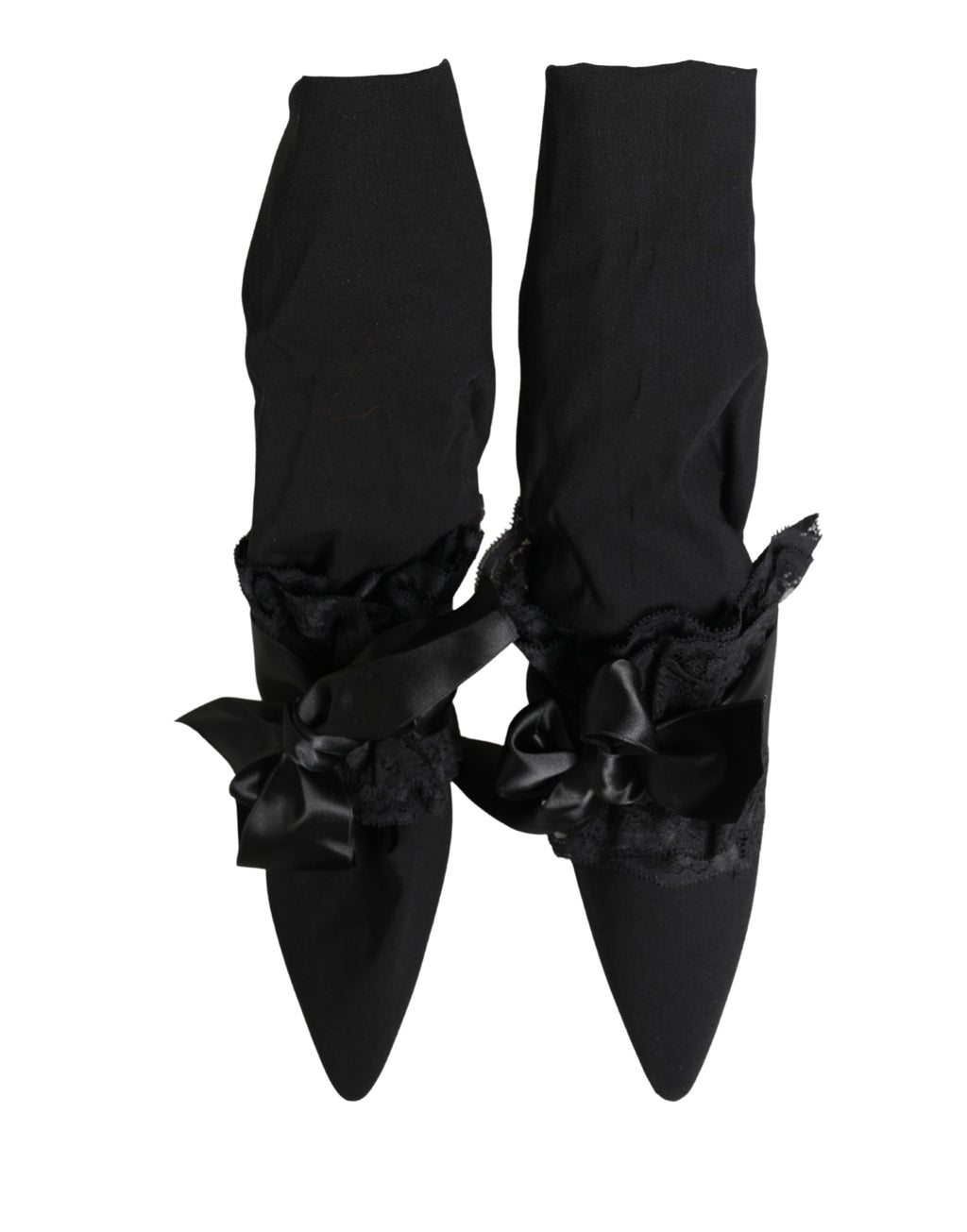 Bottes en daim noir Dolce & Gabbana jusqu’au mollet, élégantes et sophistiquées, avec talon et design moderne.