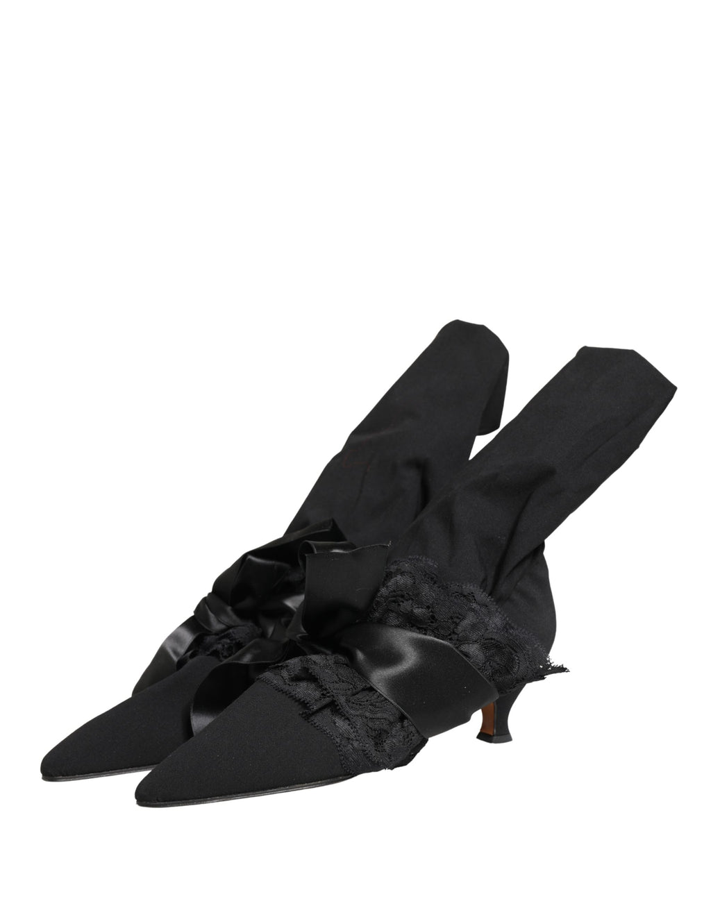 Bottes en daim noires Dolce & Gabbana mi-mollet, élégantes et sophistiquées, pour un style chic et moderne.