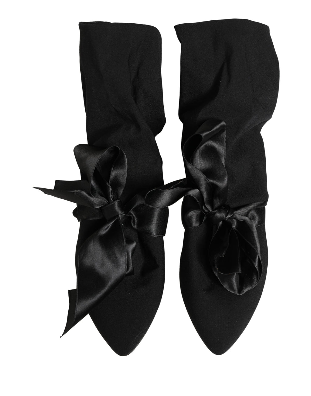 Bottes ankle en daim noir de Dolce & Gabbana, chaussures élégantes pour femmes, vue de côté.