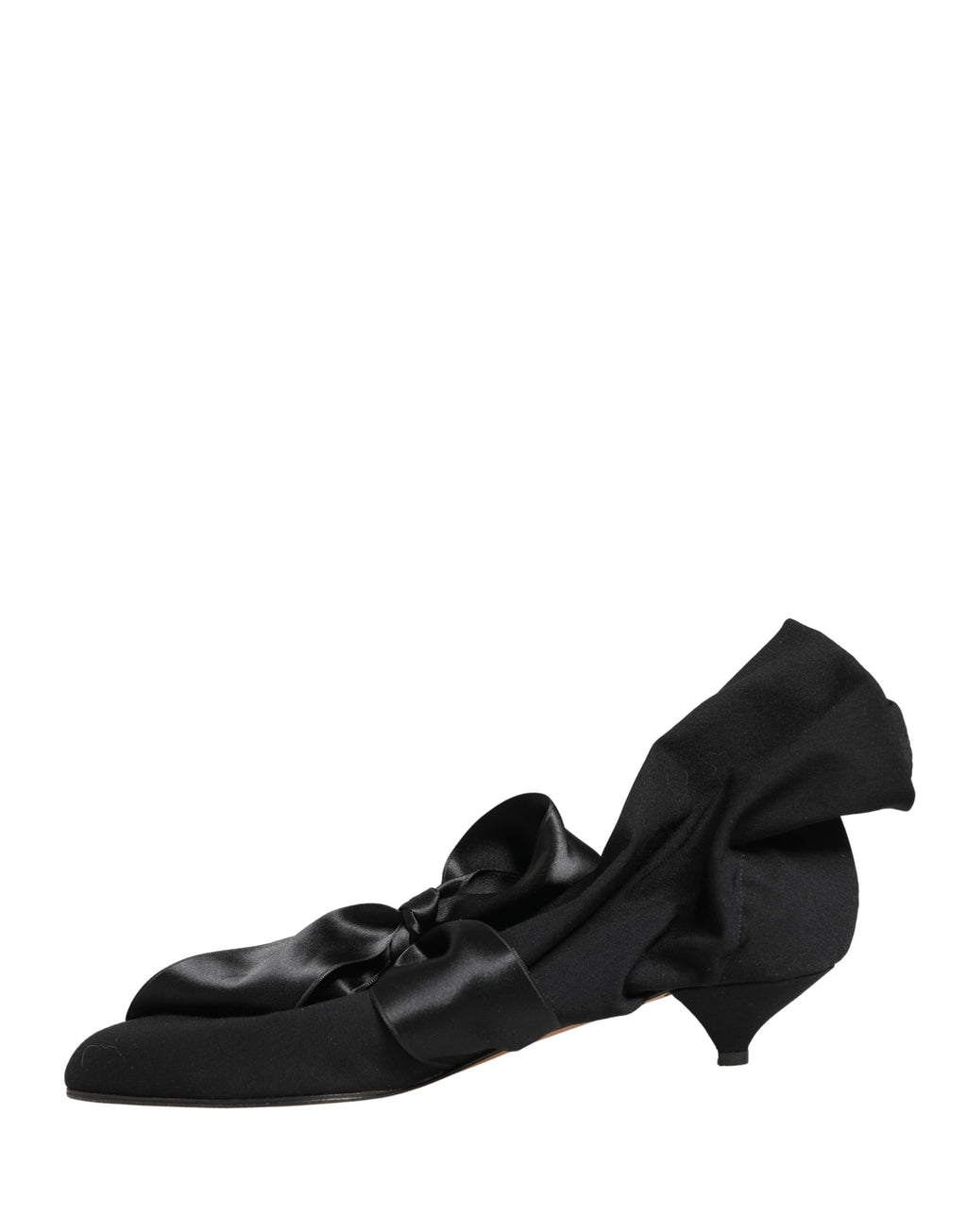 Bottines en daim noir pour femme de Dolce & Gabbana, chaussures à talon court et bout pointu, vue de face.