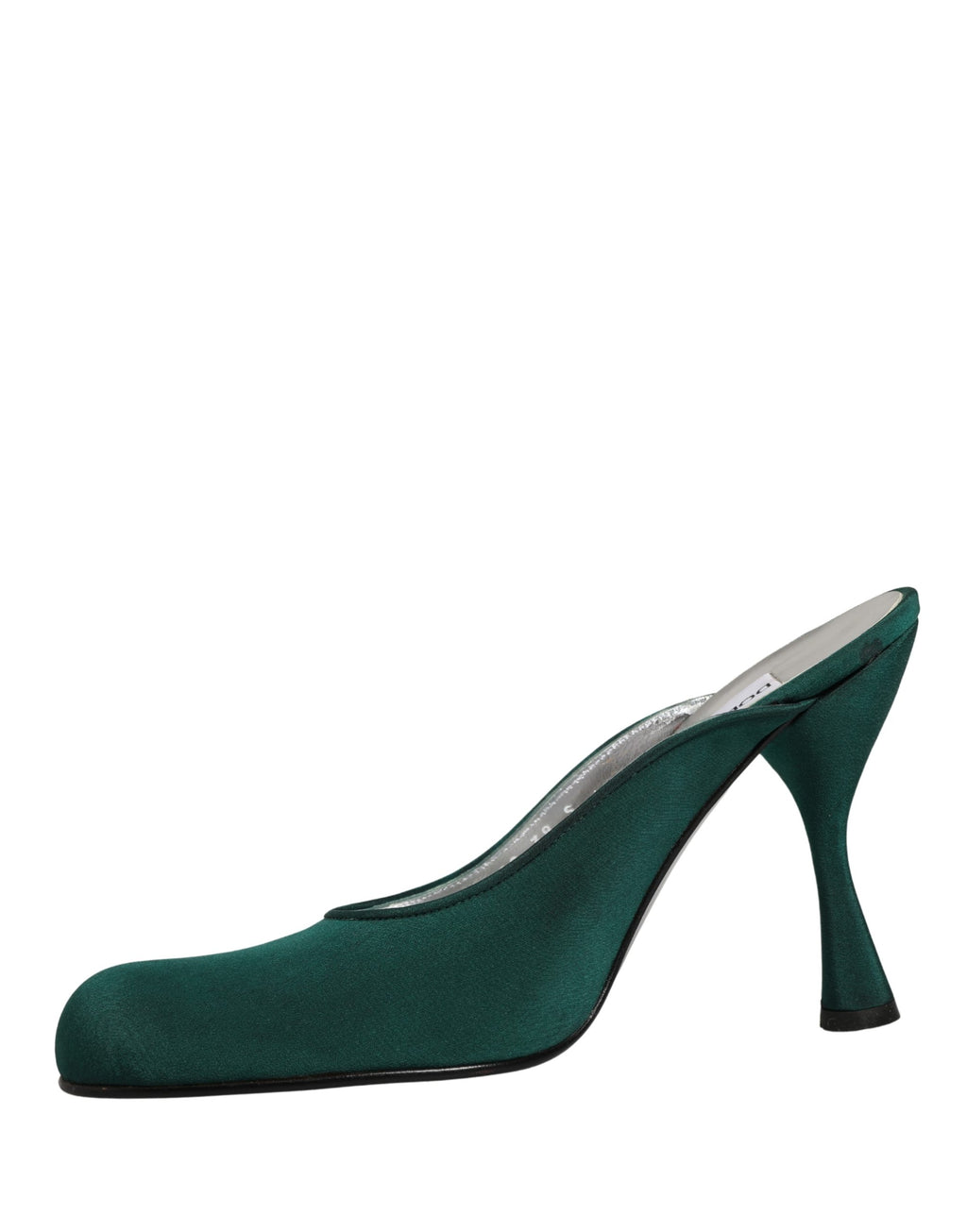 Escarpins en daim vert de Dolce & Gabbana, talons hauts élégants et sophistiqués, avec détails en cuir pour femmes
