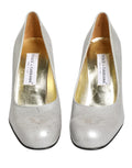 Escarpins femmes en cuir blanc Dolce & Gabbana, chaussures à talons hauts élégantes et raffinées.