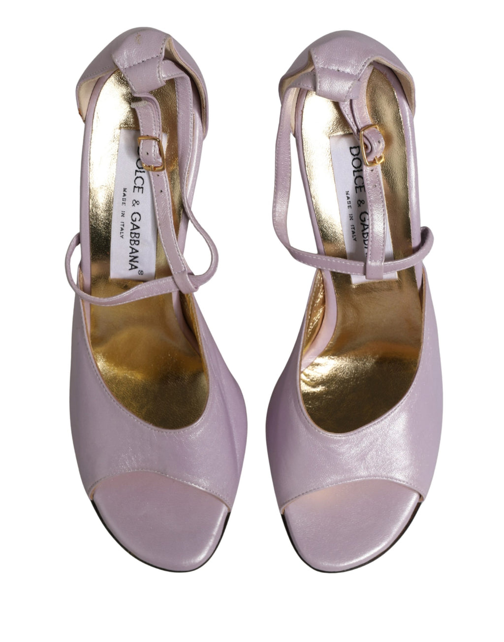 Escarpins ouverts en cuir violet de Dolce & Gabbana, chaussures à talons élégants et sophistiqués.