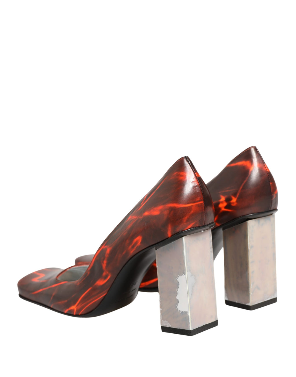 Chaussures Dolce & Gabbana à talons carrés en cuir multicolore, élégantes et sophistiquées pour femme.