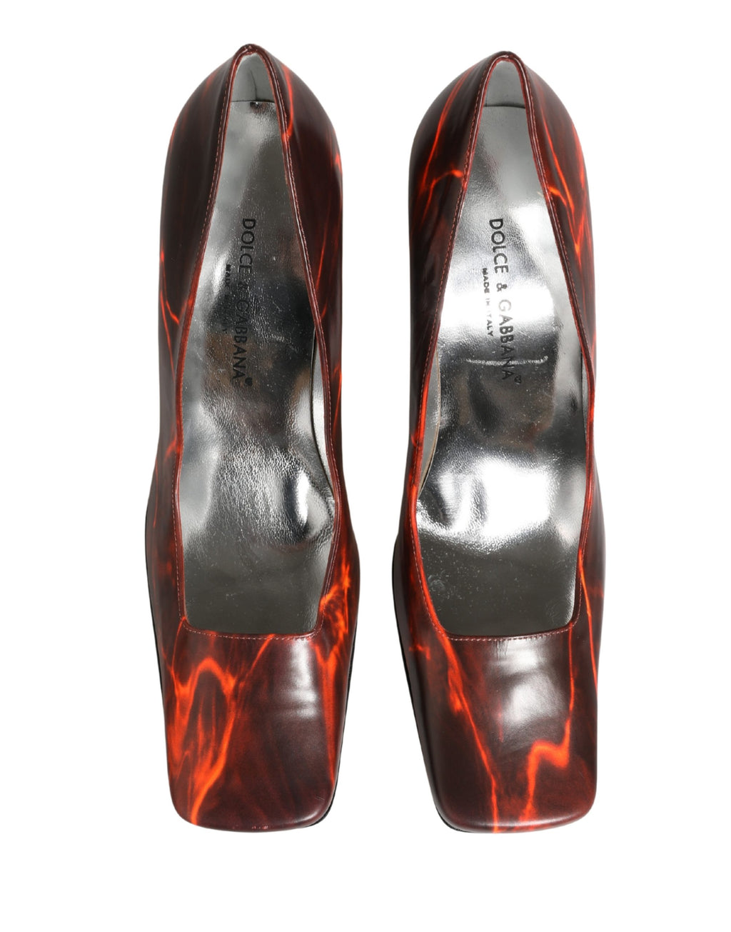 Chaussures à talons carrés Dolce & Gabbana en cuir multicolore, élégantes et sophistiquées.