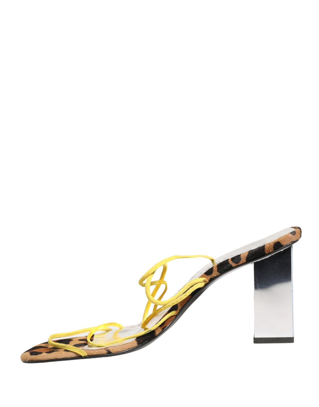 Sandales à talons en cuir multicolore Dolce & Gabbana avec semelle bloc, élégantes et stylées pour femmes.