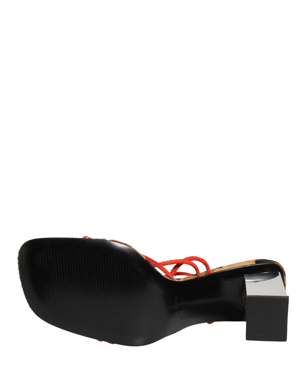 Sandales à talons en cuir multicolore de Dolce & Gabbana, chaussures à talons blocs élégantes et colorées.