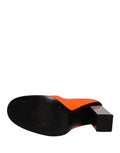 Escarpins en cuir verni orange de Dolce & Gabbana, chaussures élégantes à talon haut pour femme.