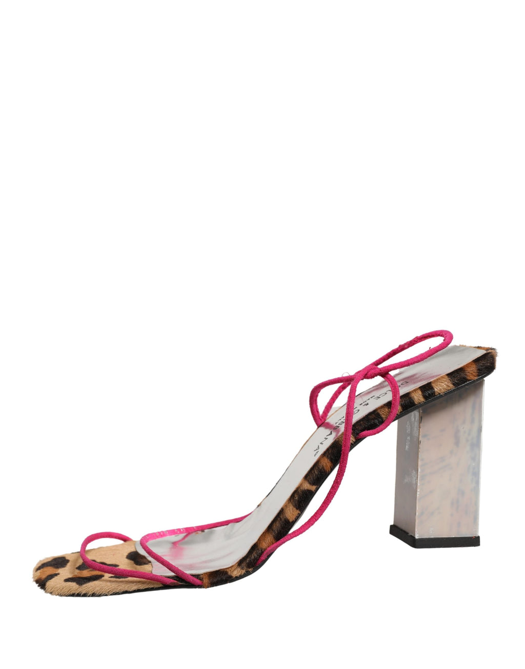 Sandales à talons en cuir multicolore de Dolce & Gabbana, chaussures à talons blocs élégantes et colorées.
