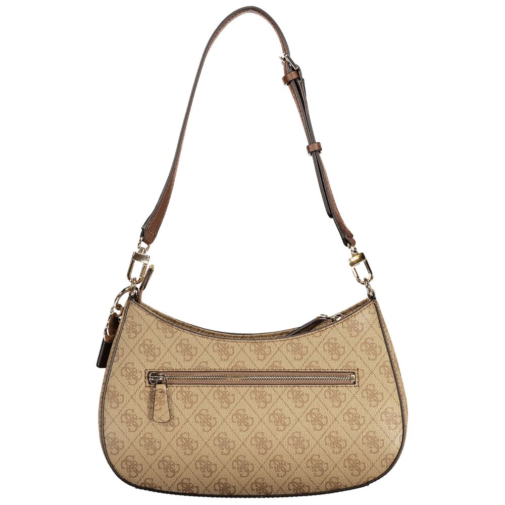 Sac à main Guess Jeans beige en polyuréthane pour femmes, avec détails élégants et poignées confortables.