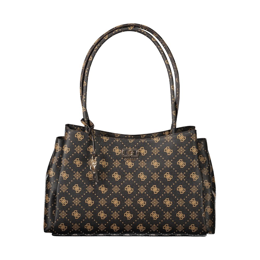 Sac à main Guess Jeans marron en polyuréthane pour femmes, élégante et tendance, avec détails raffinés.