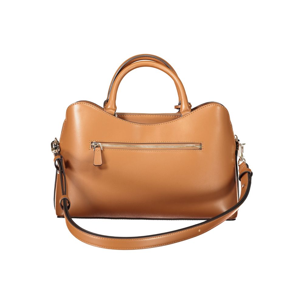Sac à main Guess Jeans marron en polyuréthane pour femmes, élégant et moderne, avec détails tendance visible dans l'image.