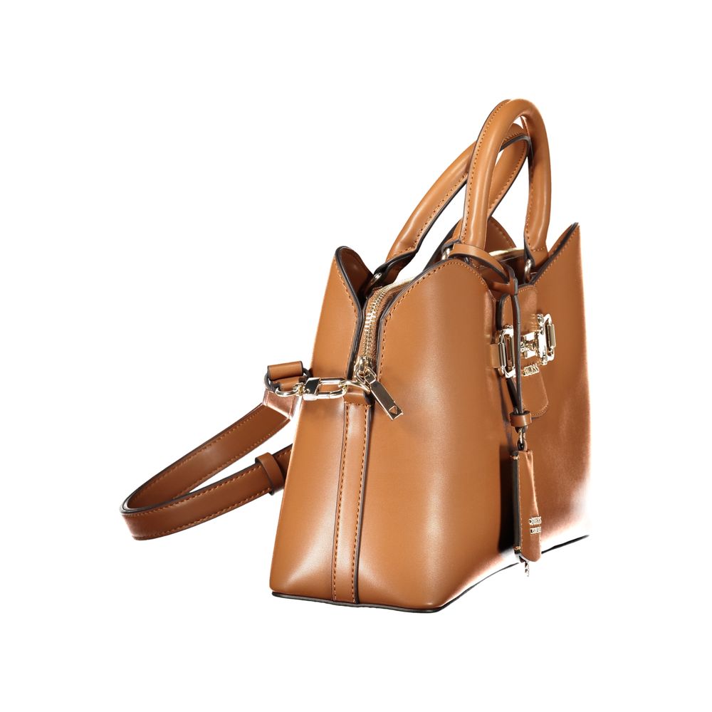 Sac à main Guess Jeans marron en polyuréthane pour femme, élégant et tendance, avec détails raffinés en cuir synthétique.