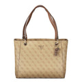 Sac à main Guess Jeans en polyuréthane beige pour femmes, élégant et tendance, avec détails sophistiqués.