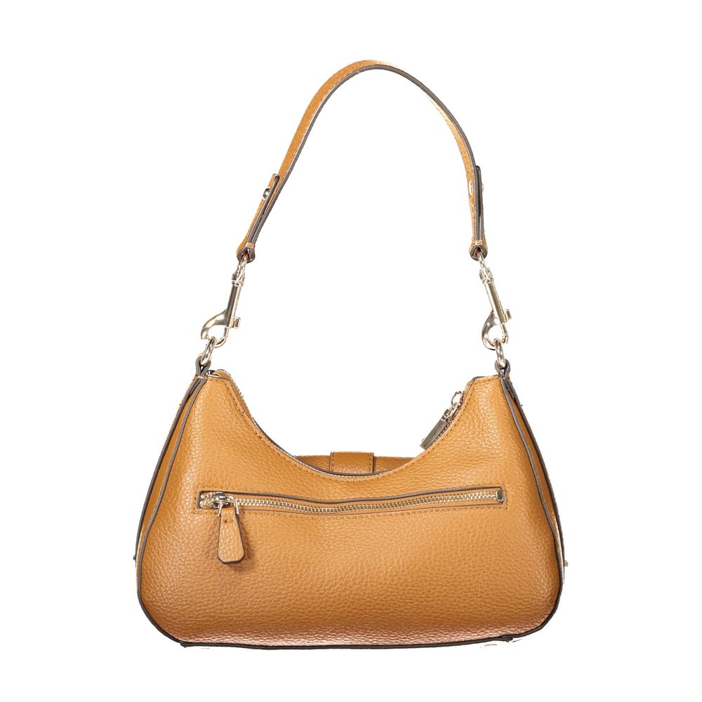 Sac à main Guess Jeans marron en polyuréthane pour femmes, avec design élégant et fini poli visible sur l'image.