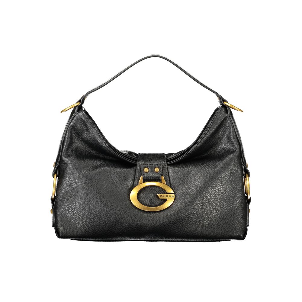 Sac à main Guess Jeans noir en polyuréthane pour femme, avec design élégant et détails modernes visible sur l'image.