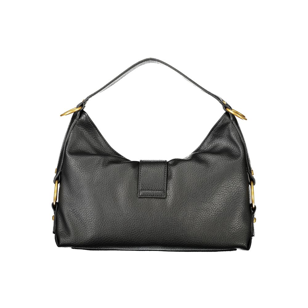 Sac à main Guess Jeans en polyuréthane noir pour femmes, moderne et élégant, avec détails en métal.