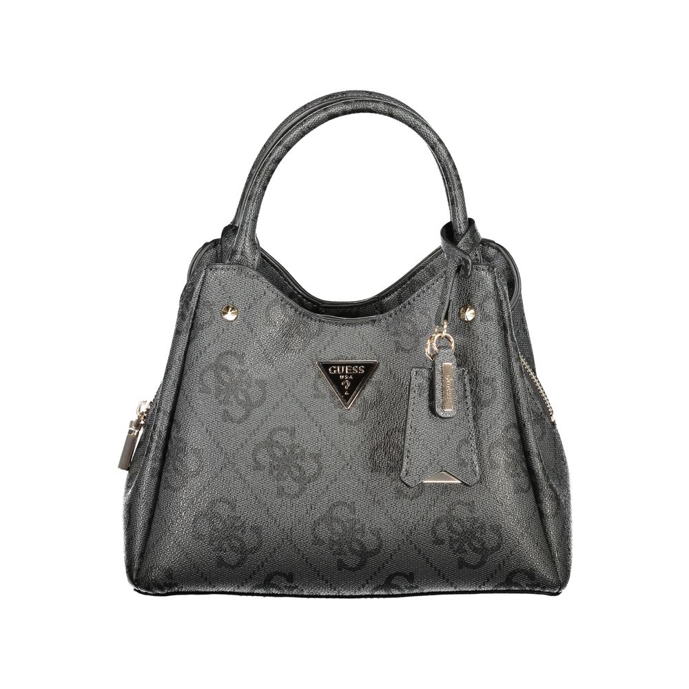 Sac à main Guess Jeans en polyuréthane noir pour femmes, avec design élégant et détails tendance.