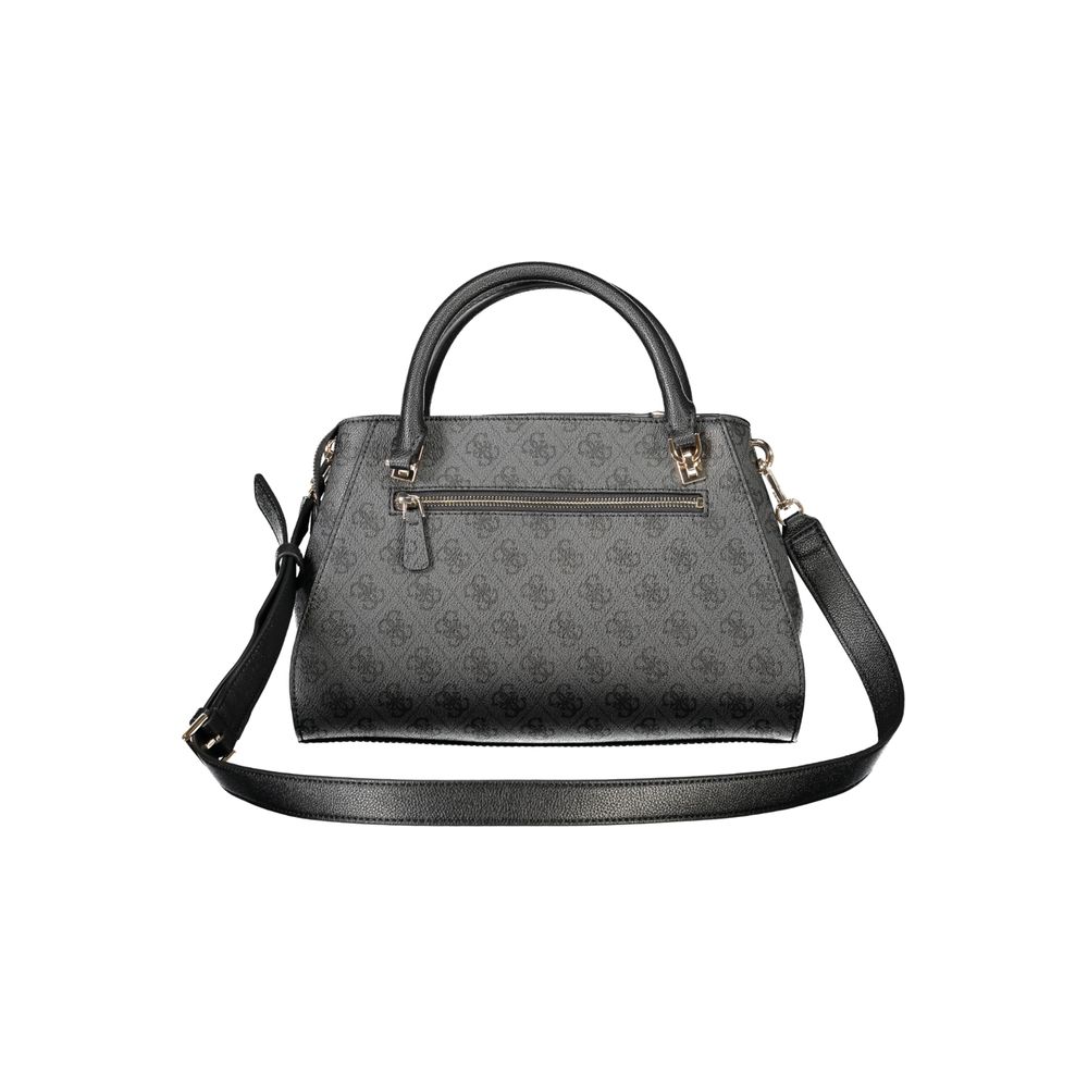 Sac à main Guess Jeans en polyuréthane noir pour femmes, avec design élégant et détails modernes visible sur l'image.