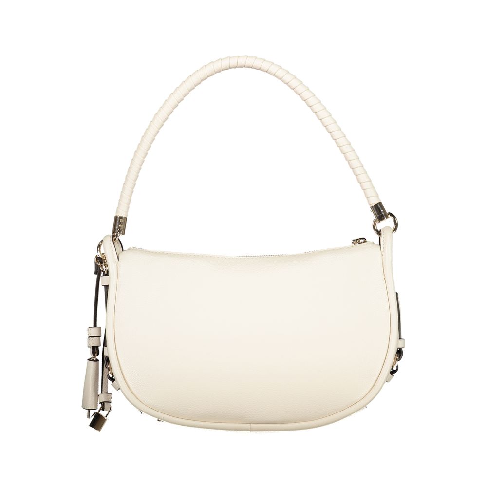 Sac à main en polyuréthane blanc pour femmes de Guess Jeans, élégant et tendance, avec détails modernes et finition soignée.
