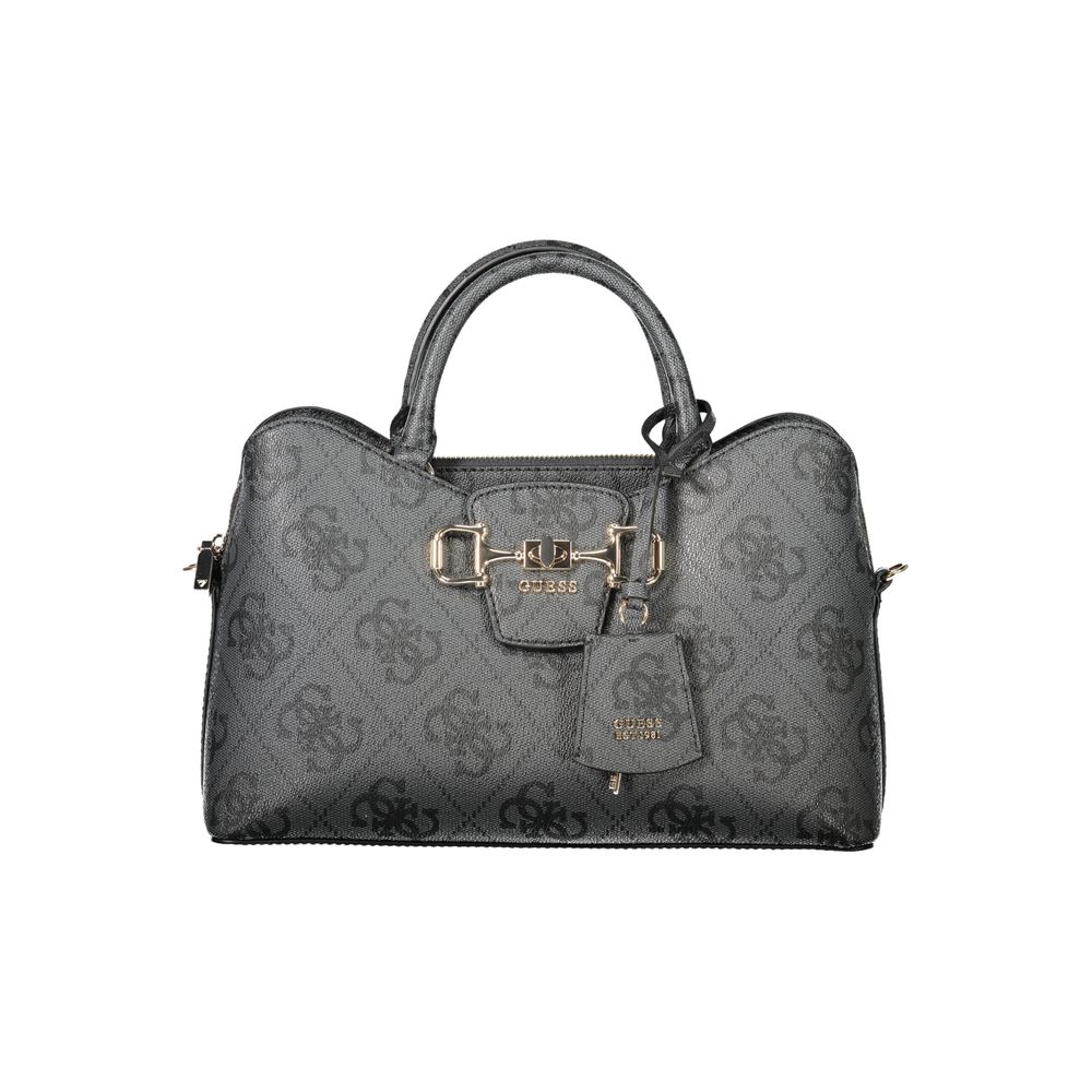 Sac à main Guess Jeans en polyuréthane noir pour femme, style élégant et moderne, avec poignées et détails tendance.
