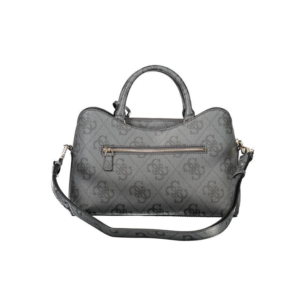 Sac à main Guess Jeans en polyuréthane noir pour femmes, avec détails modernes et style élégant.