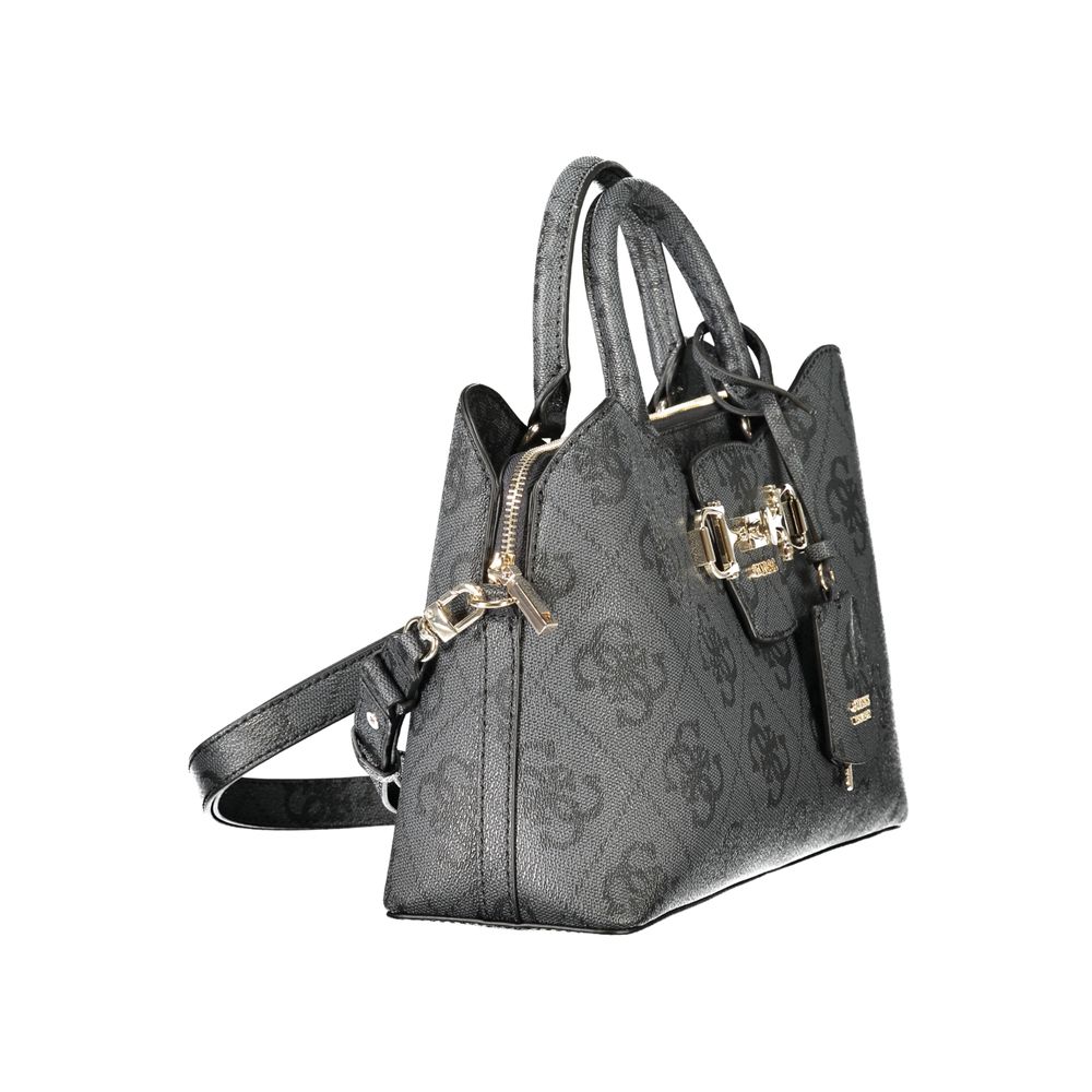 Sac à main Guess Jeans en polyuréthane noir pour femmes, avec design élégant et détails modernes.