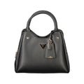 Sac à main Guess Jeans en polyuréthane noir pour femmes, design élégant et moderne, avec poignées et détails stylés.