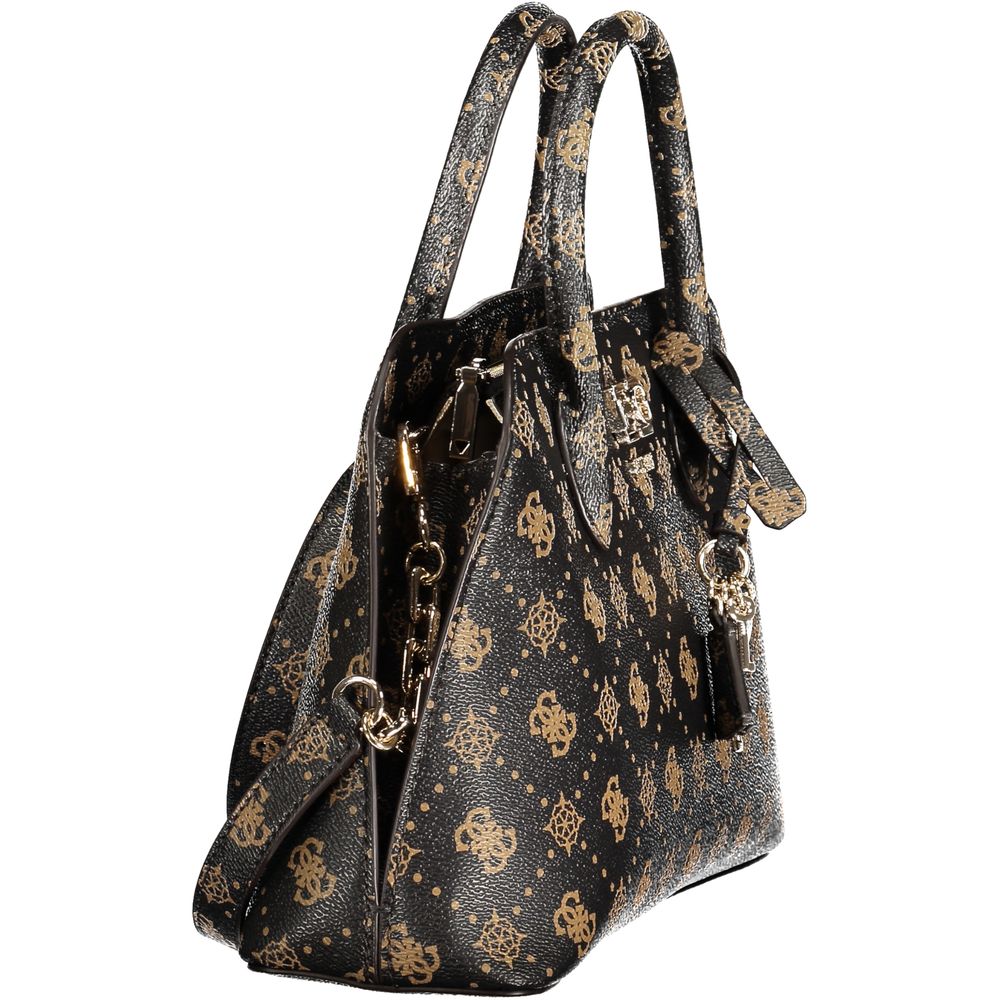 Sac à main Guess Jeans marron en polyuréthane pour femme, avec design élégant et détails modernes.