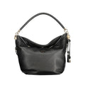 Sac à bandoulière noir Guess Jeans en polyuréthane pour femmes, style moderne et élégant, visible avec détails en cuir synthétique.
