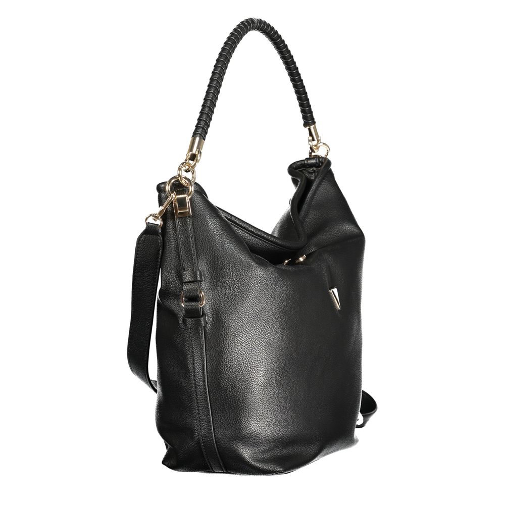 Sac à épaules Guess Jeans en polyuréthane noir pour femmes, style moderne et élégant, avec détails tendance visible sur l'image.