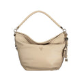 Sac à main en polyuréthane beige Guess Jeans pour femmes, sac élégant avec détails modernes et design tendance.