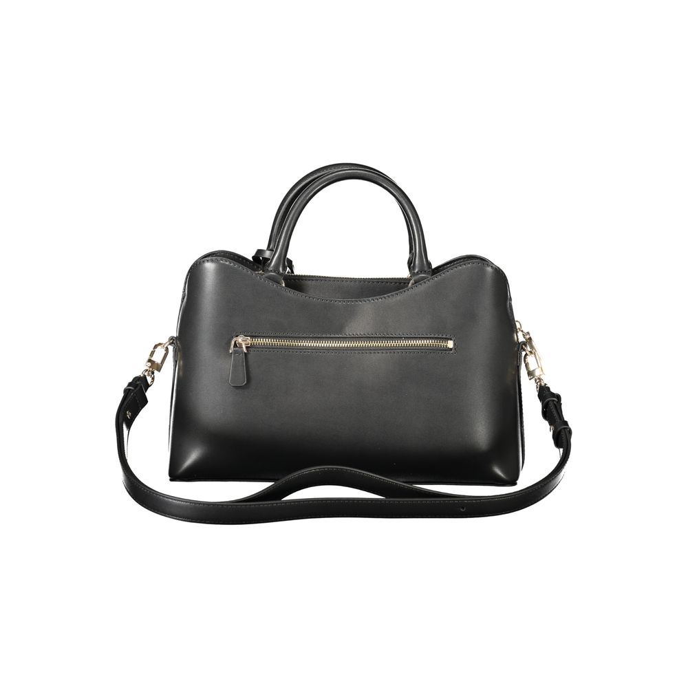 Sac à main pour femmes Guess Jeans en polyuréthane noir, design élégant et moderne avec détails tendance.