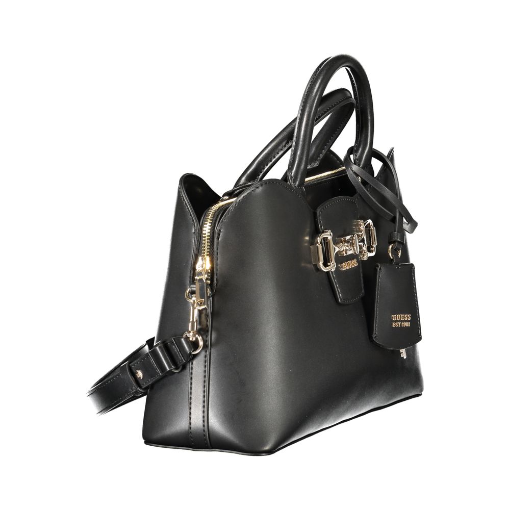 Sac à main pour femmes Guess Jeans en polyuréthane noir, design élégant et moderne.
