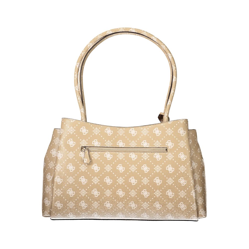 Sac à main Guess Jeans beige en polyuréthane pour femme, élégant et tendance, avec détails stylés visibles sur l'image.