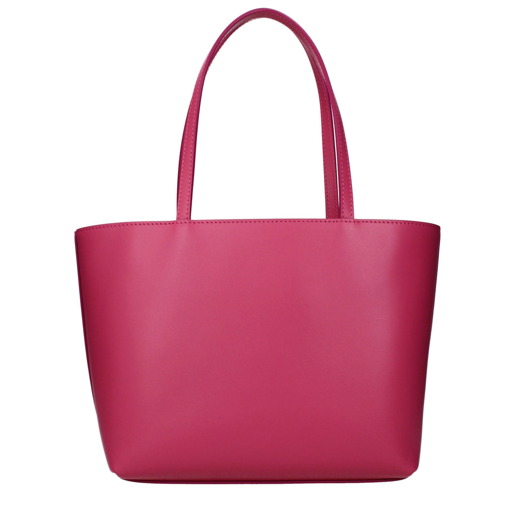 Sac à main en cuir rose de Dolce & Gabbana, élégant et sophistiqué, avec détails en or et finition raffinée.