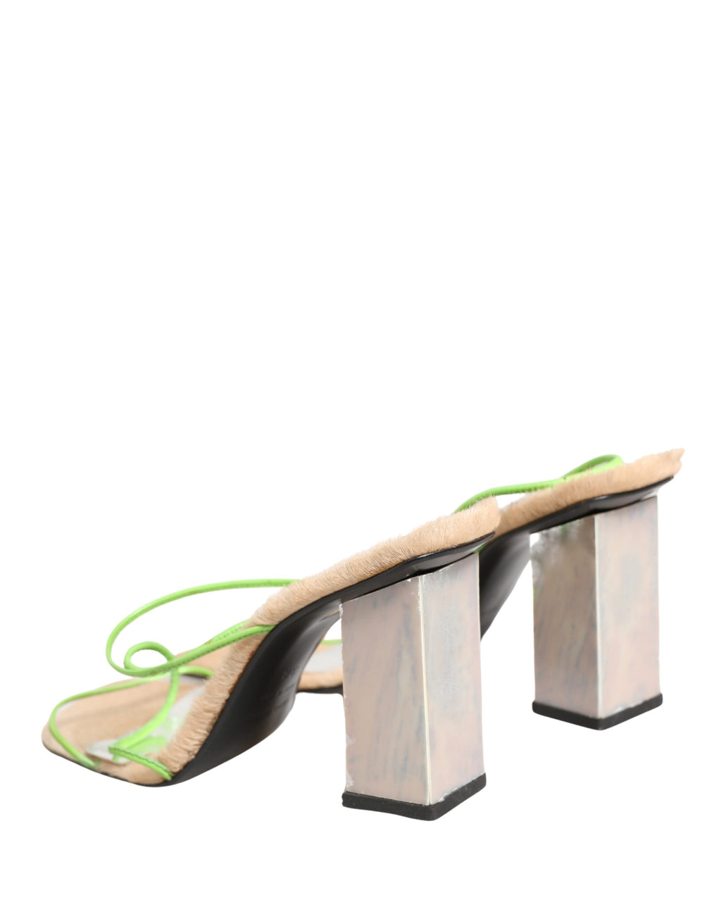 Sandales à talons en cuir multicolore Dolce & Gabbana avec talons blocs élégants et design sophistiqué.